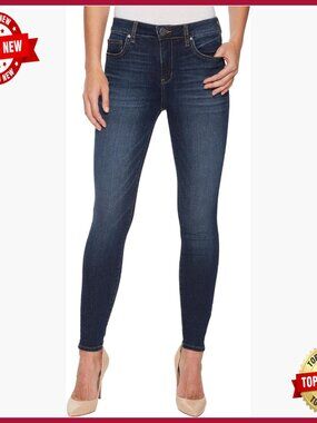 High Rise Ankle Skinny Jeans Stretch Denim Five Pocket Slim Fit